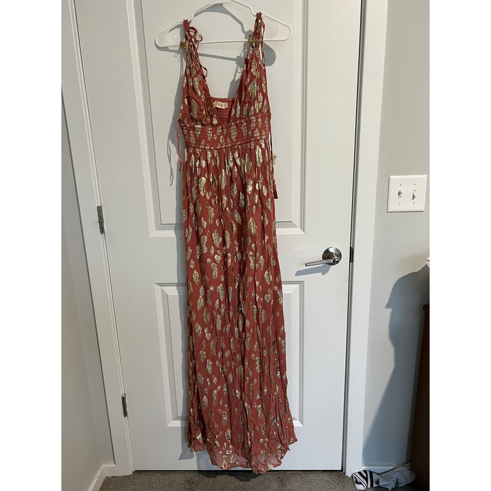 Altar'd State‎ Maxi Dress Peach/Gold - NWT - Size Small